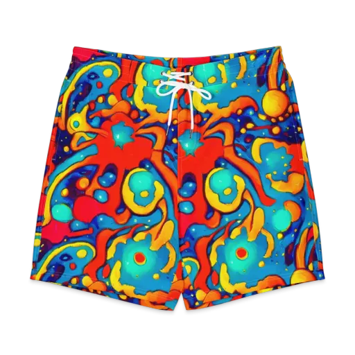 Neon Tidal Burst on a Men's Board Shorts
