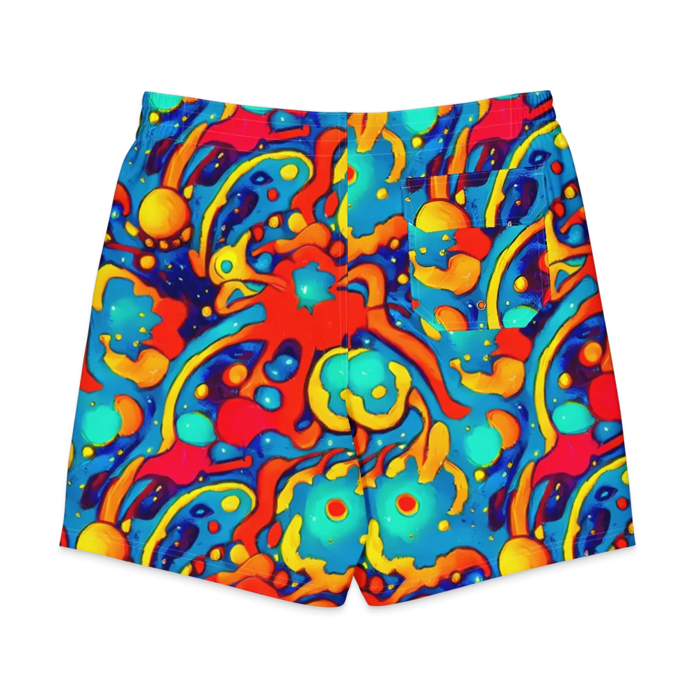 Neon Tidal Burst on Men's Board Shorts — Back