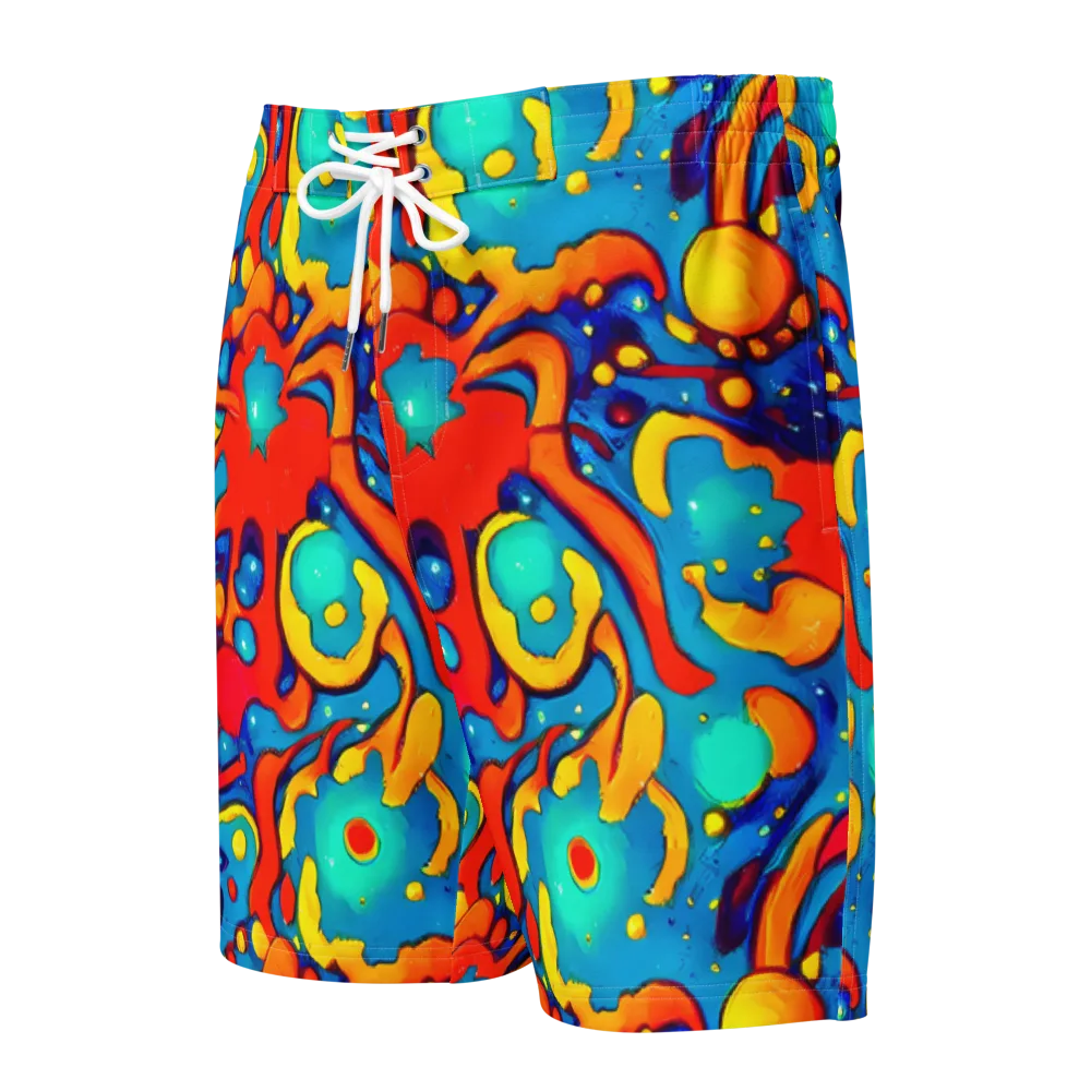Neon Tidal Burst on Men's Board Shorts — Front