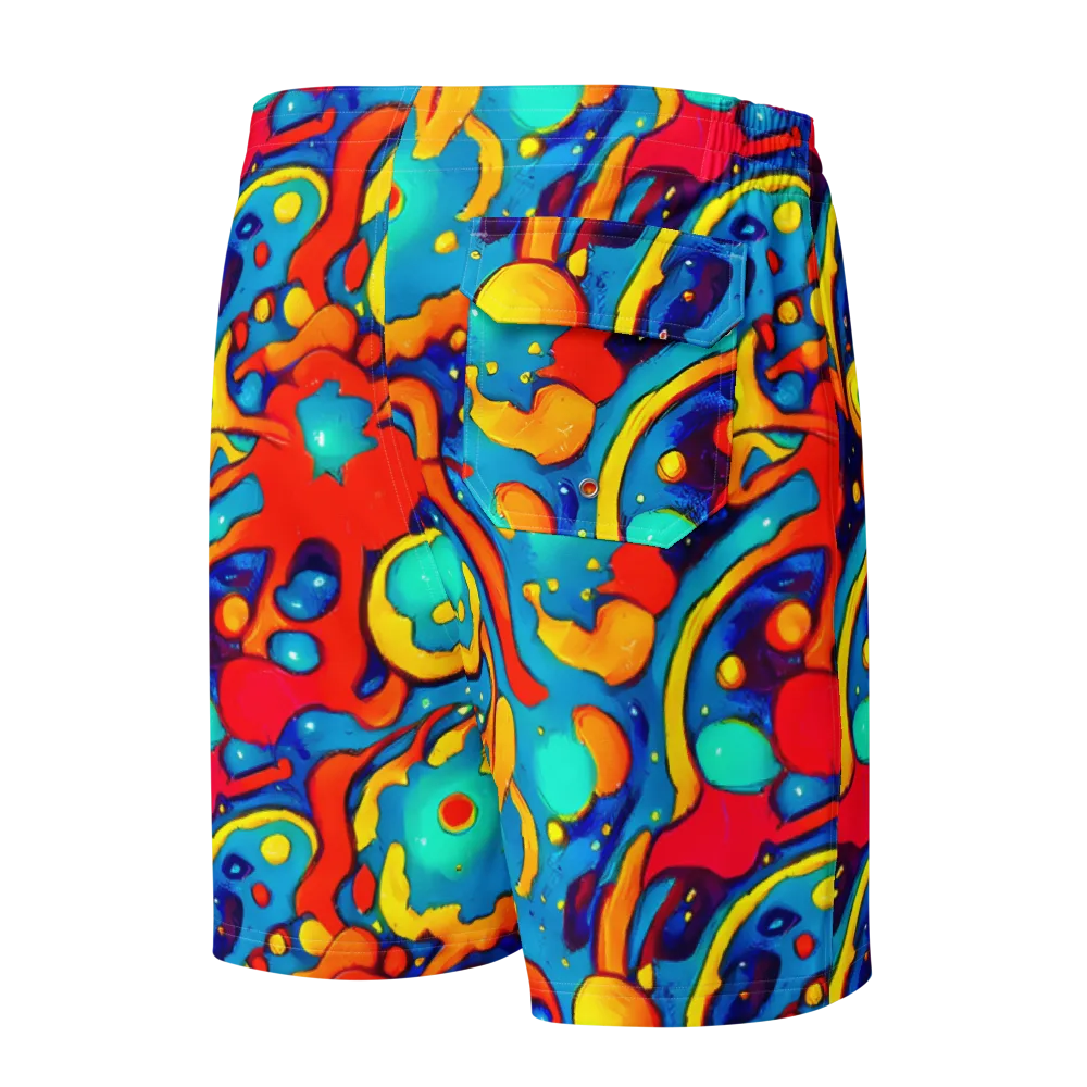 Neon Tidal Burst on Men's Board Shorts — Back