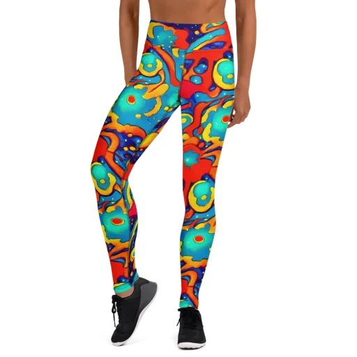 Neon Tidal Burst on a Yoga Leggings
