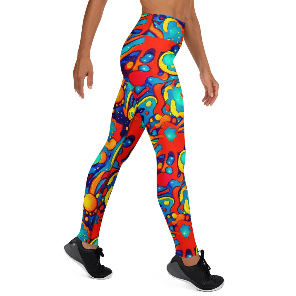 Neon Tidal Burst on Yoga Leggings — Right