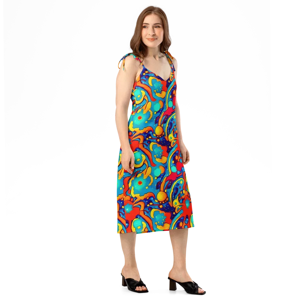 Neon Tidal Burst on Slip Dress — Right Front