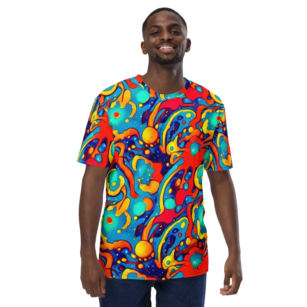 Neon Tidal Burst on Men's Crew Neck T-Shirt — Front