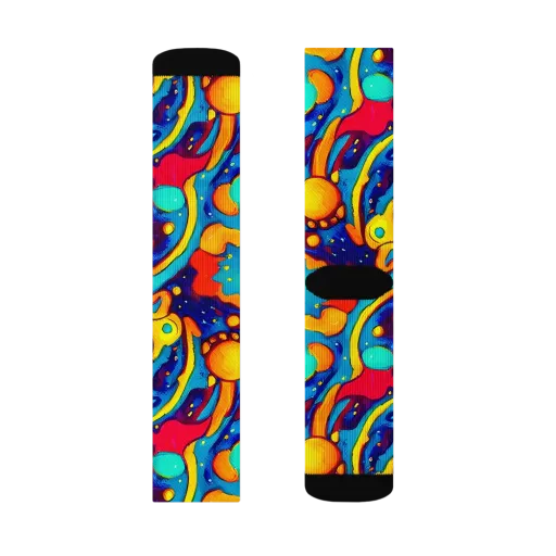 Neon Tidal Burst on a Socks