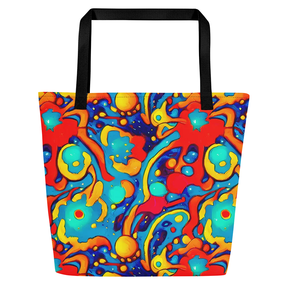 Neon Tidal Burst on Large Tote Bag W/ Pocket — Front