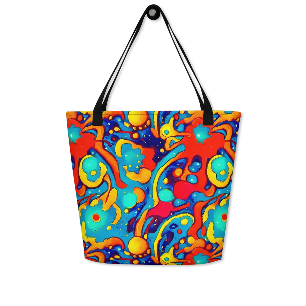 Neon Tidal Burst on Large Tote Bag W/ Pocket — Front