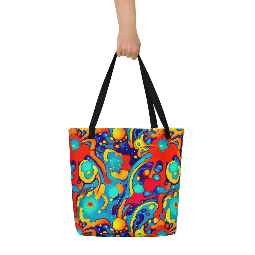 Neon Tidal Burst on Large Tote Bag W/ Pocket — Front