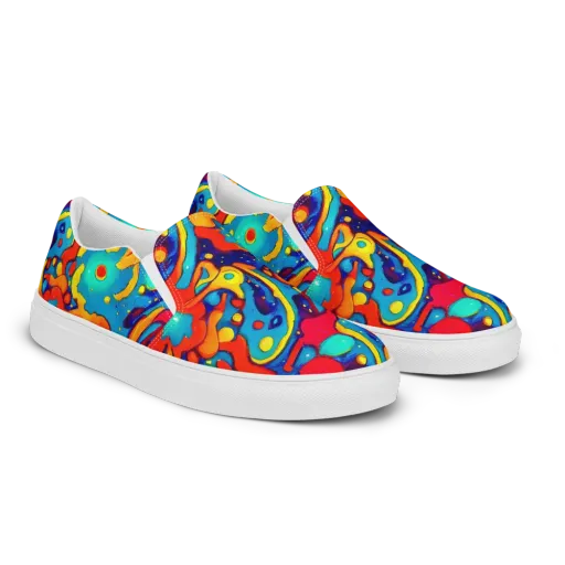 Neon Tidal Burst on a Women's Slip-On Canvas Shoes