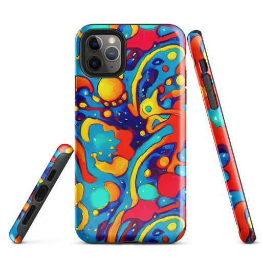 Neon Tidal Burst on a Tough Case for iPhone®