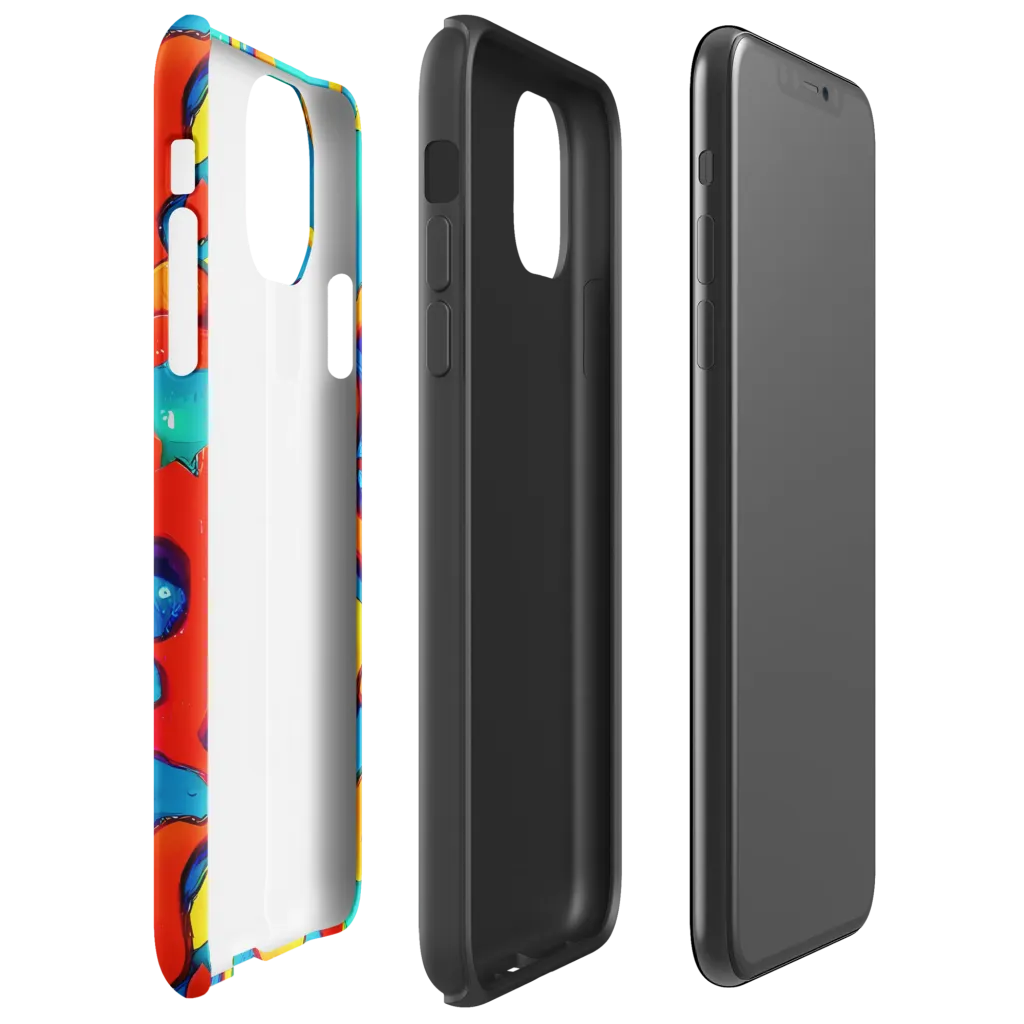 Neon Tidal Burst on Tough Case for iPhone® — Right