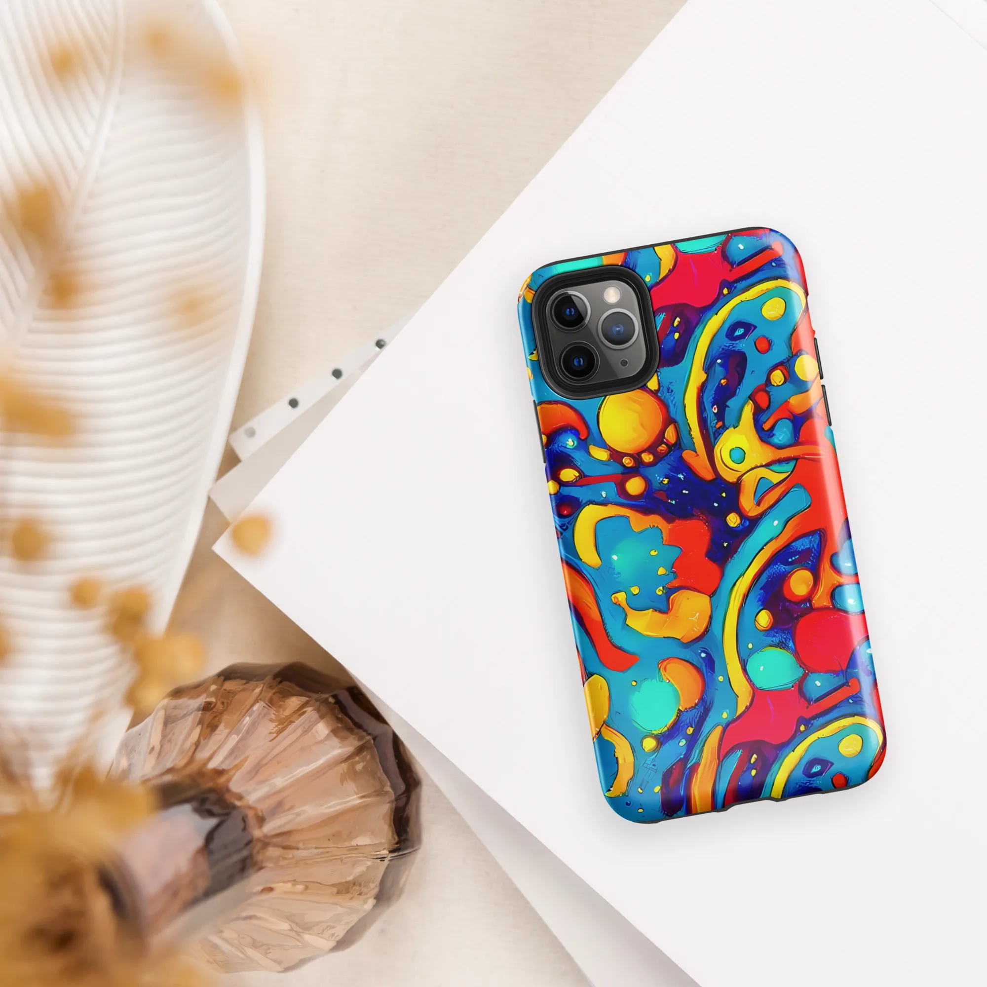 Neon Tidal Burst on Tough Case for iPhone® — Front