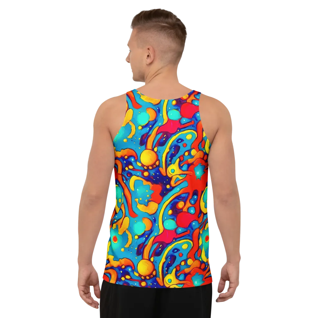 Neon Tidal Burst on Men's Tank Top — Back
