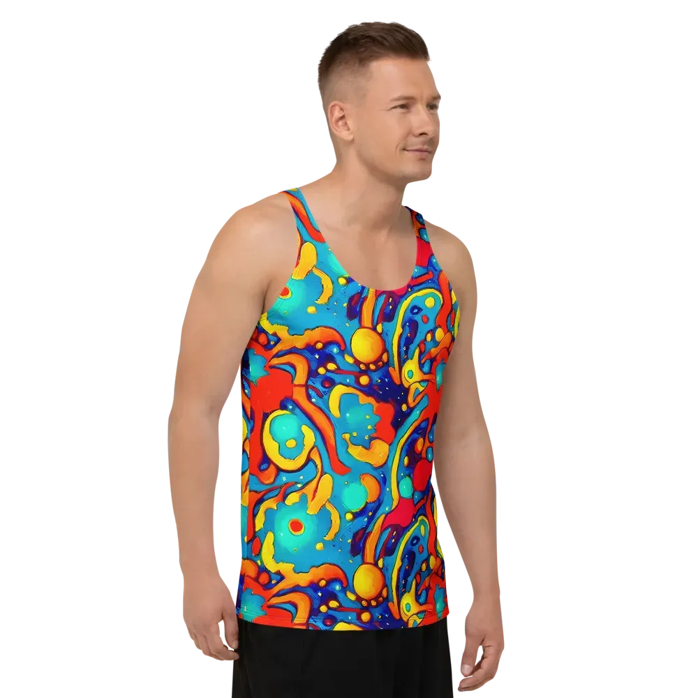 Neon Tidal Burst on Men's Tank Top — Right Front
