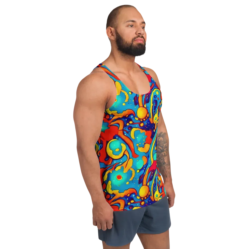 Neon Tidal Burst on Men's Tank Top — Right Front