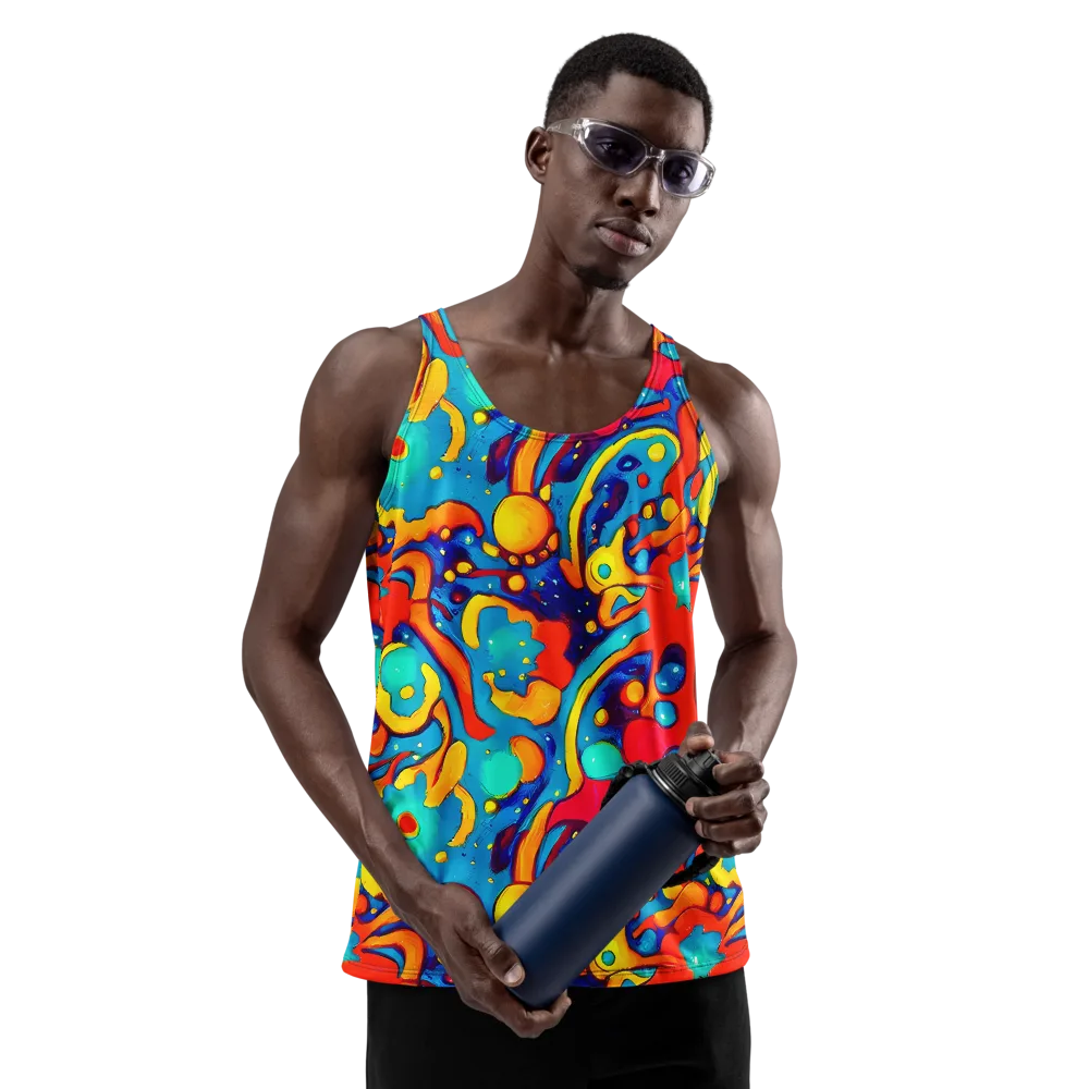 Neon Tidal Burst on Men's Tank Top — Front