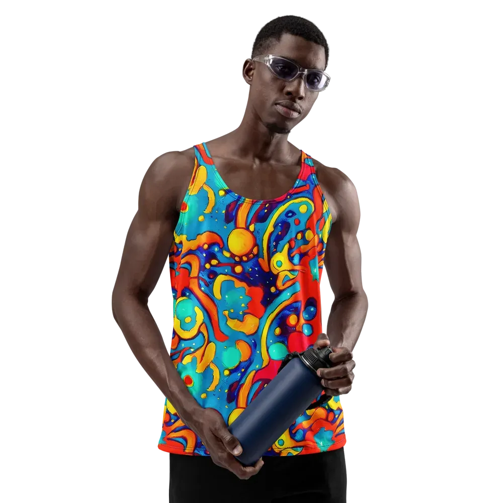 Neon Tidal Burst on Men's Tank Top — Front