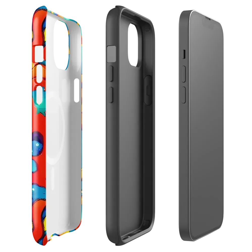 Neon Tidal Burst on MagSafe Tough Case for iPhone® — Front