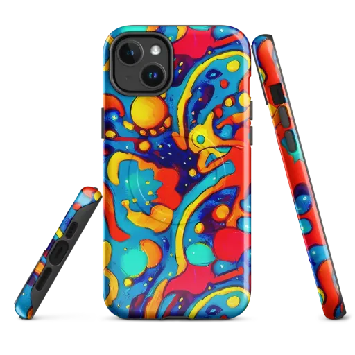 Neon Tidal Burst on a MagSafe Tough Case for iPhone®