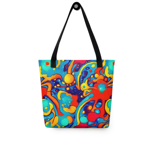 Neon Tidal Burst on a Tote Bag