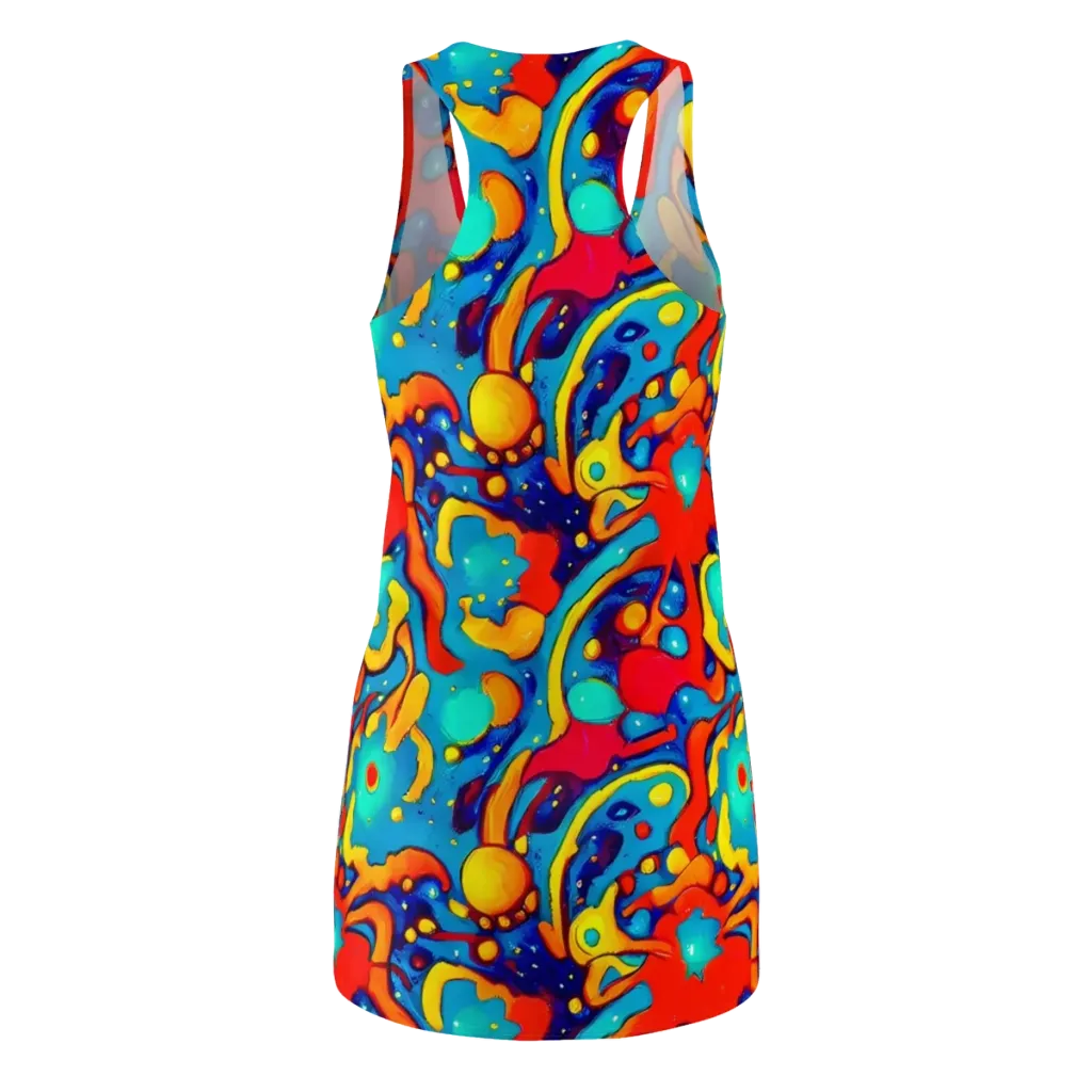 Neon Tidal Burst on Racerback Dress — Back