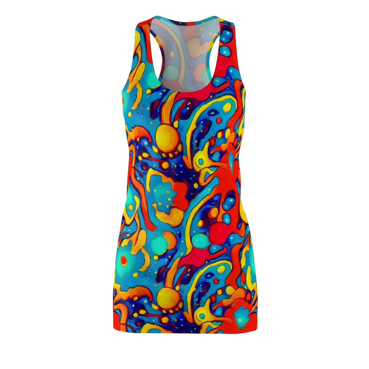 Neon Tidal Burst on Racerback Dress — Front