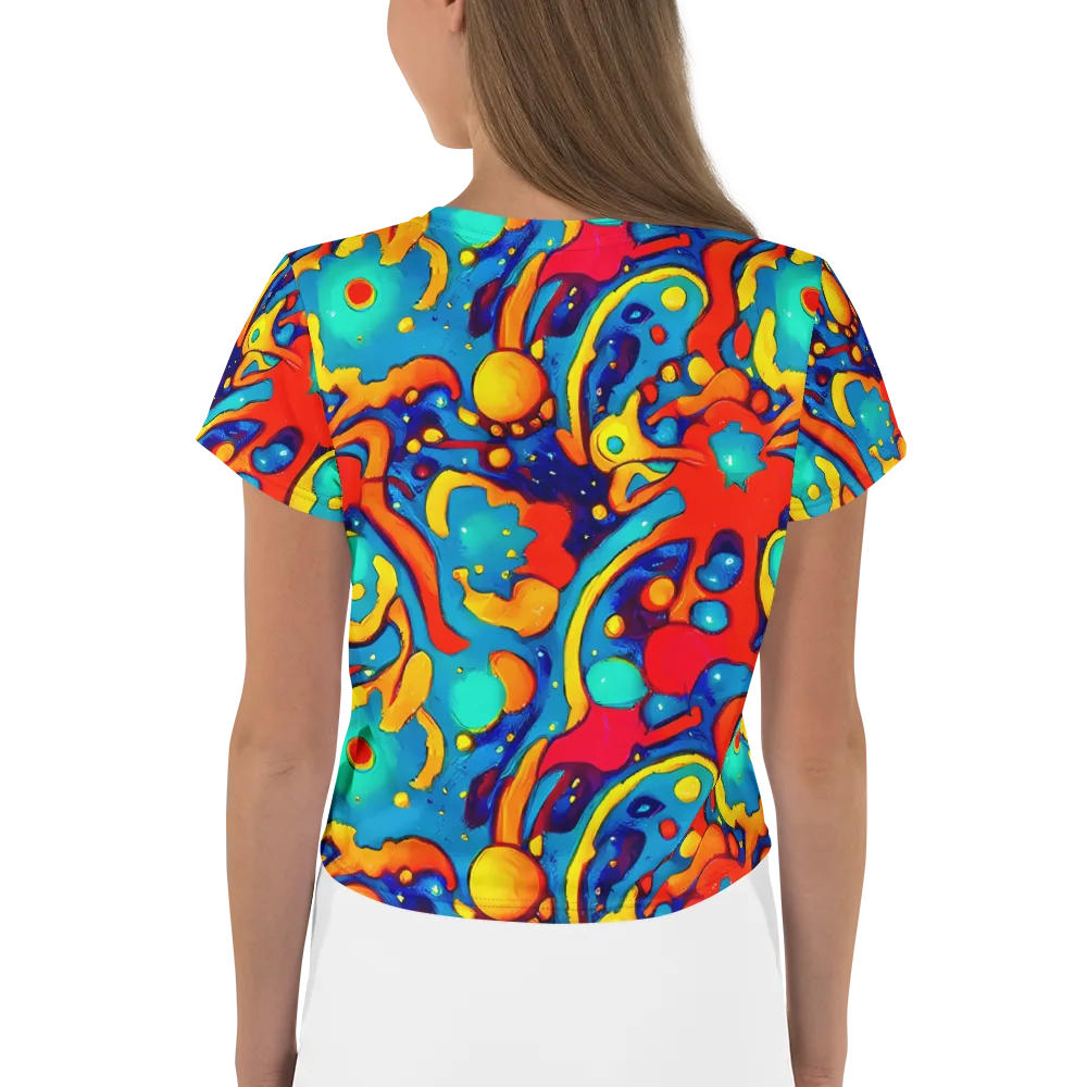Neon Tidal Burst on Crop Tee — Back