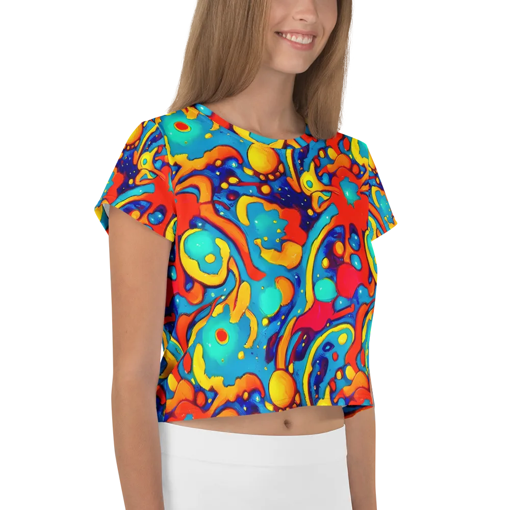 Neon Tidal Burst on Crop Tee — Right
