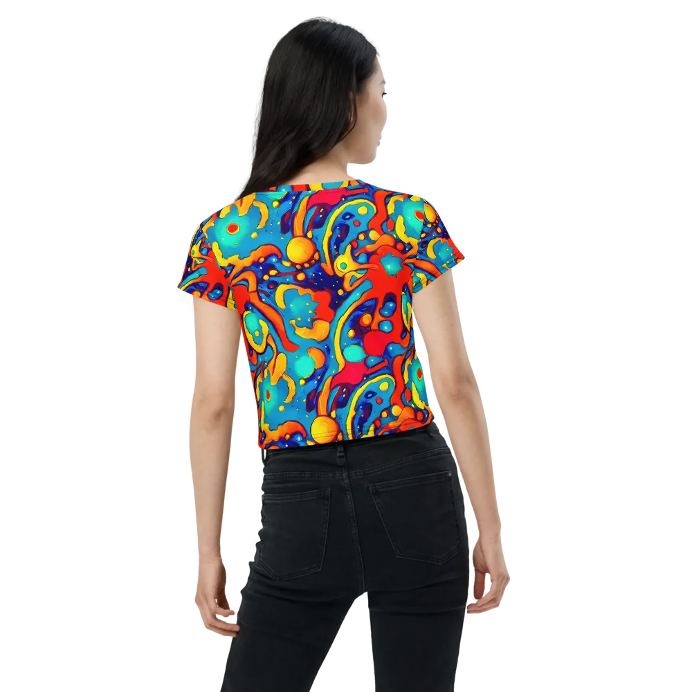 Neon Tidal Burst on Crop Tee — Back