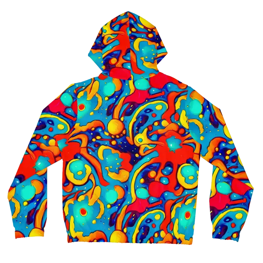 Neon Tidal Burst on Women's Full-Zip Hoodie — Back