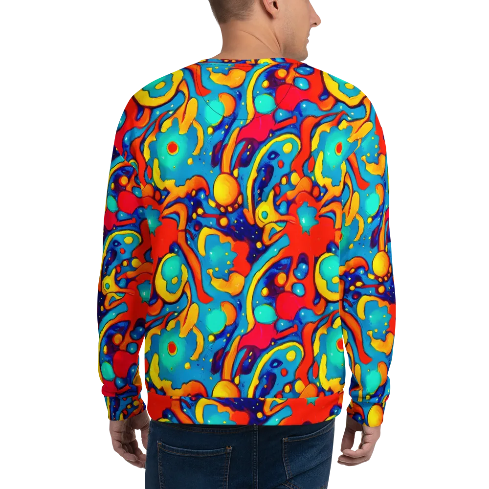 Neon Tidal Burst on Sweatshirt — Back
