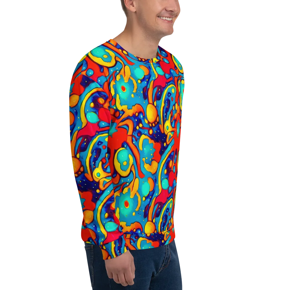 Neon Tidal Burst on Sweatshirt — Right Front