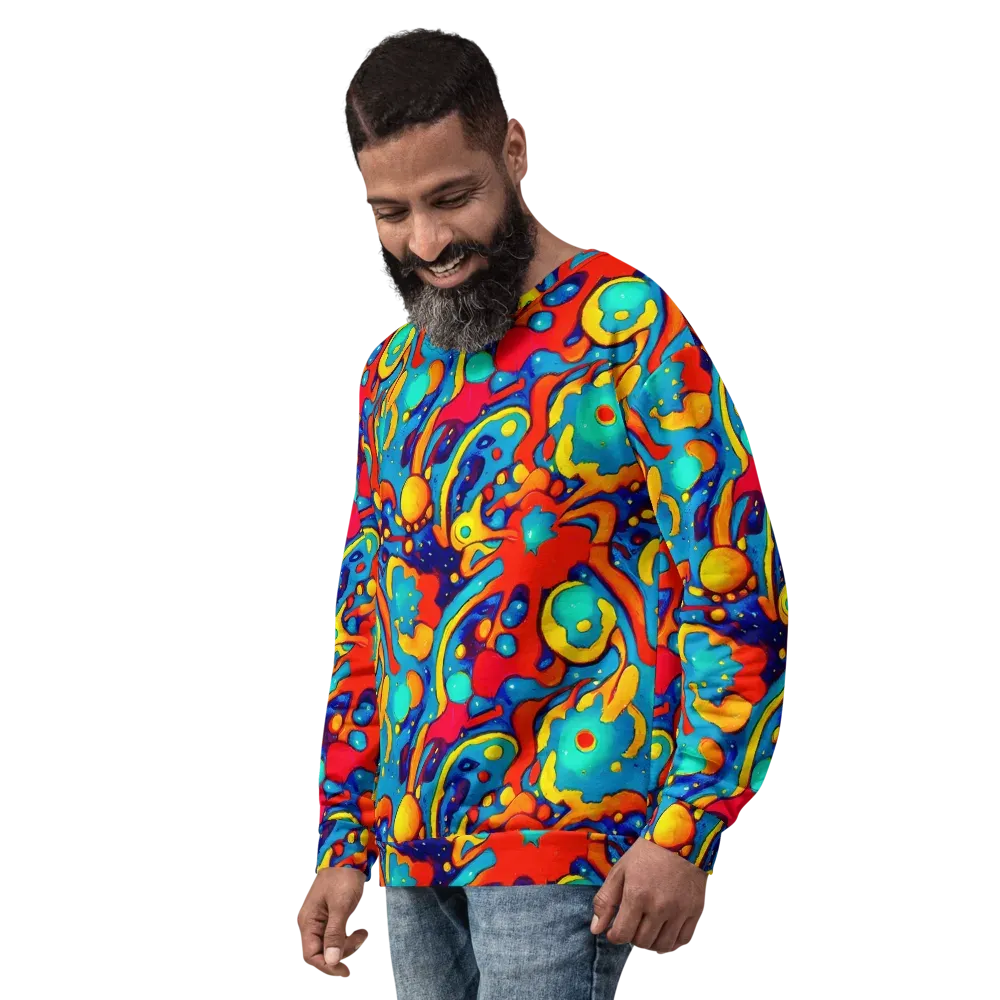 Neon Tidal Burst on Sweatshirt — Left Front