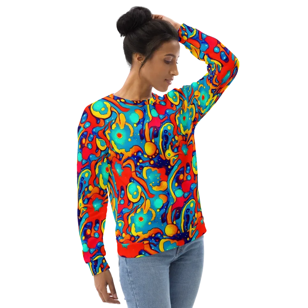 Neon Tidal Burst on Sweatshirt — Right Front