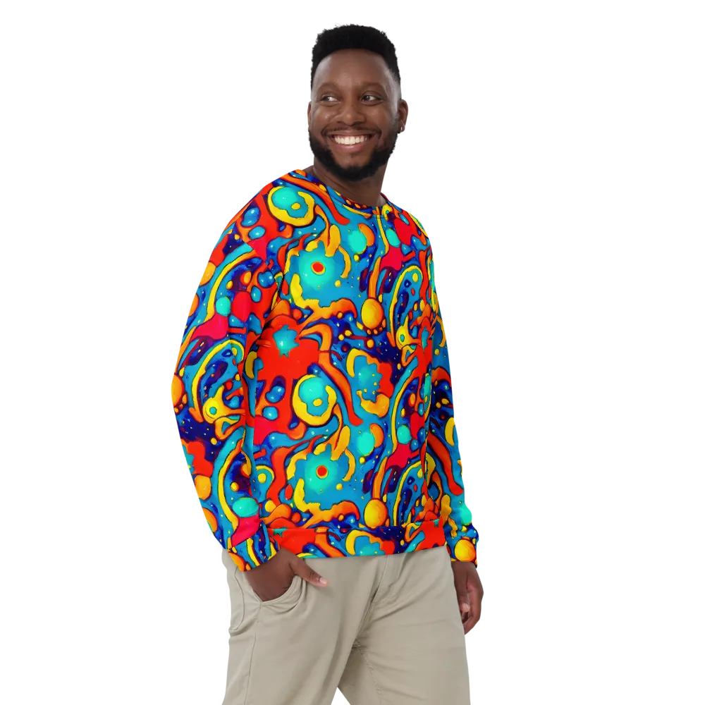 Neon Tidal Burst on Sweatshirt — Front