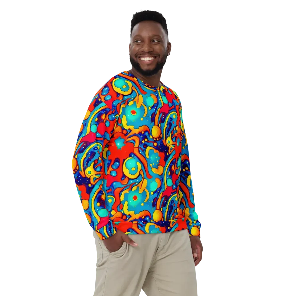 Neon Tidal Burst on Sweatshirt — Front