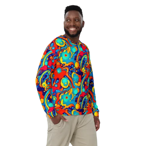 Neon Tidal Burst on a Sweatshirt