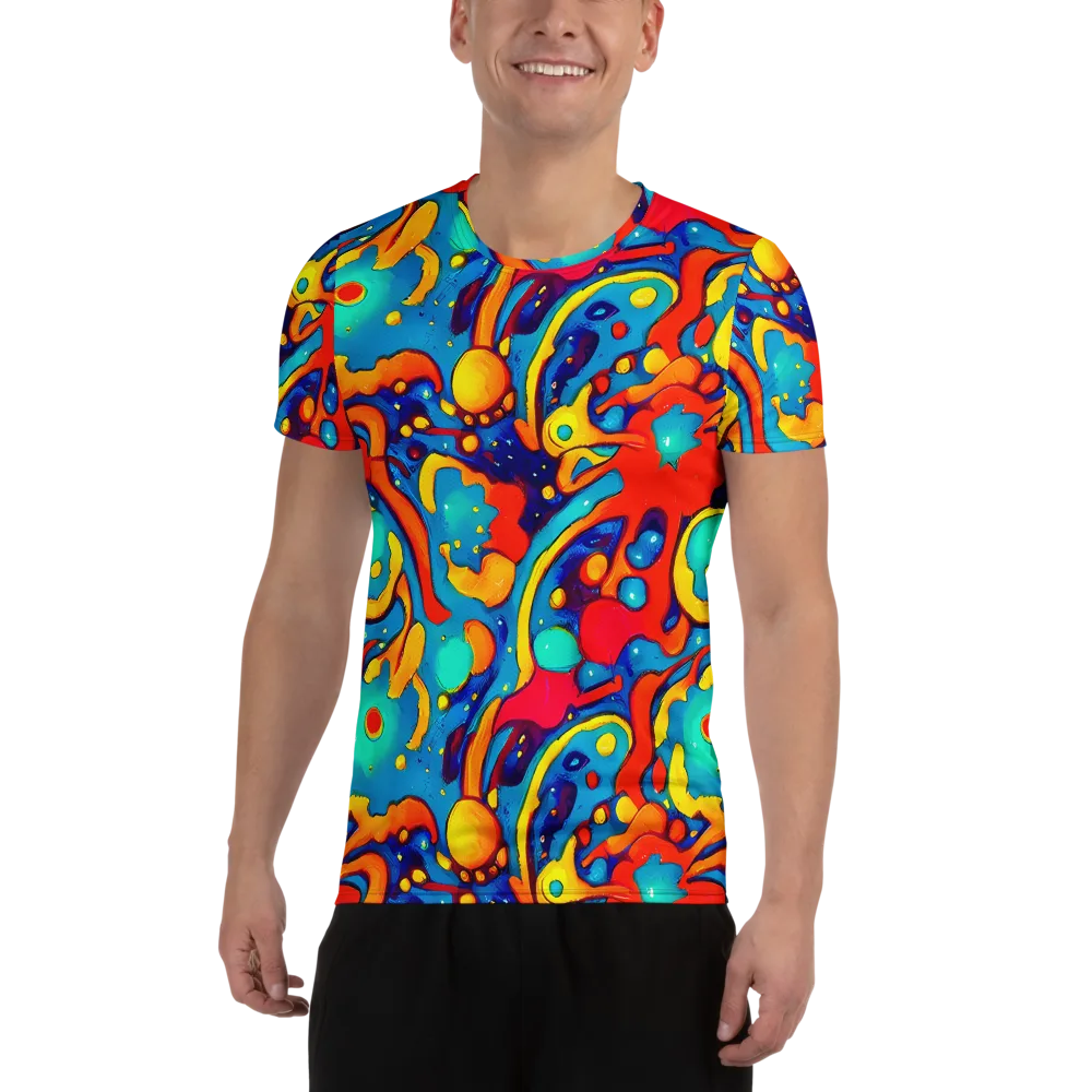 Neon Tidal Burst on Men's Athletic T-Shirt — Front