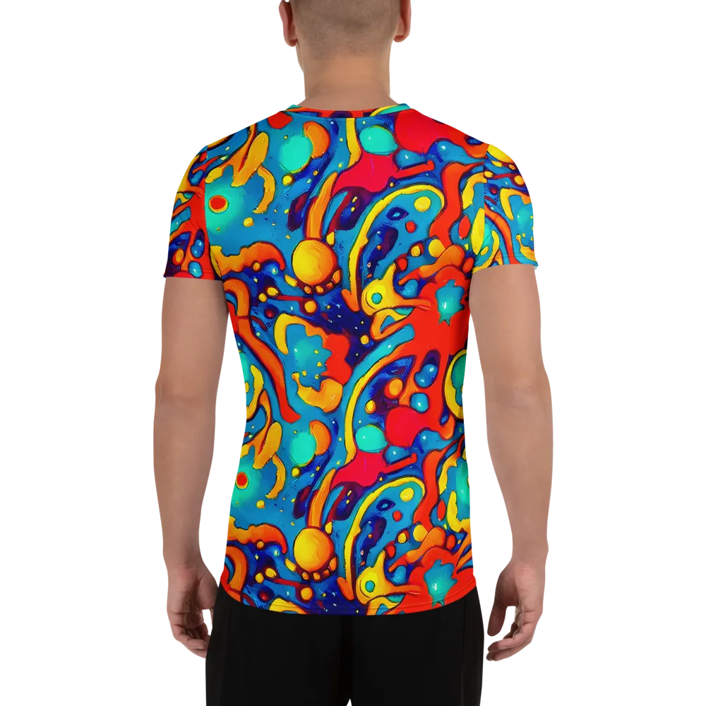 Neon Tidal Burst on Men's Athletic T-Shirt — Back