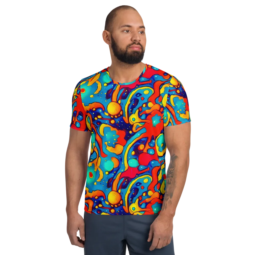 Neon Tidal Burst on Men's Athletic T-Shirt — Front