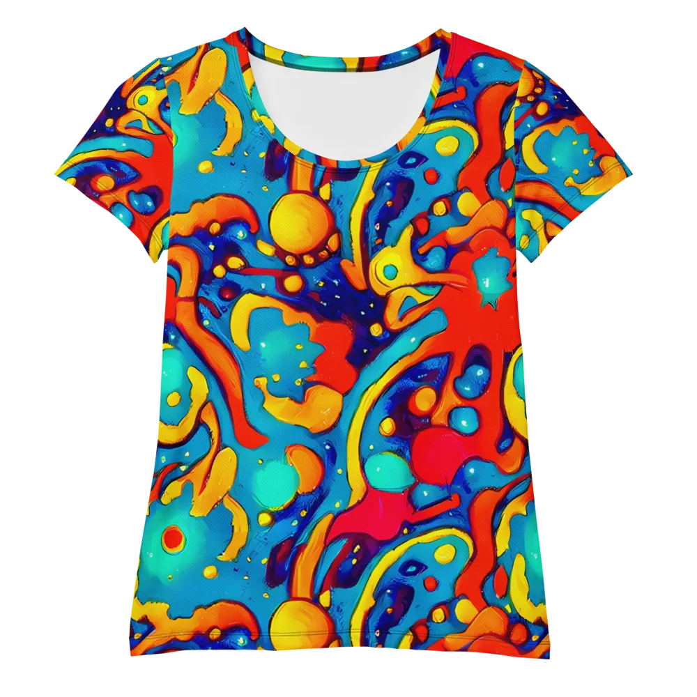 Neon Tidal Burst on Women's Athletic T-Shirt — Front