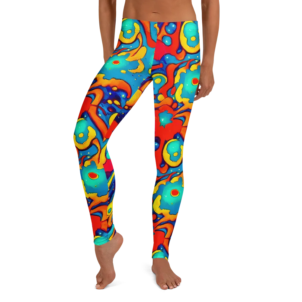 Neon Tidal Burst on Leggings — Front