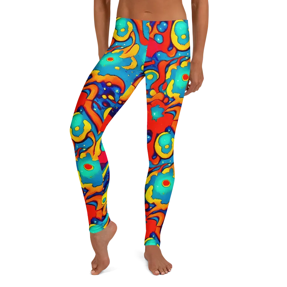 Neon Tidal Burst on Leggings — Front