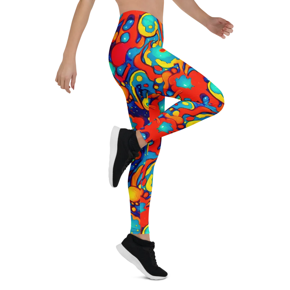 Neon Tidal Burst on Leggings — Right