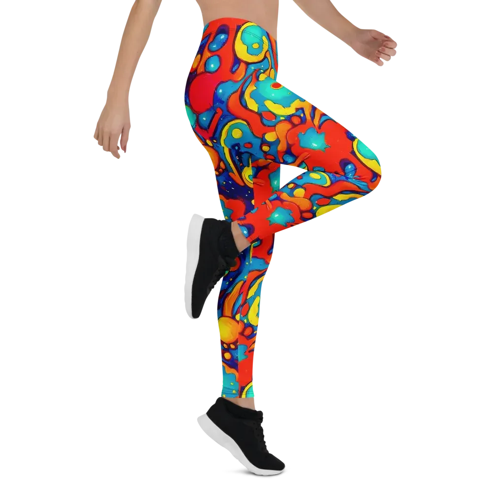 Neon Tidal Burst on Leggings — Right