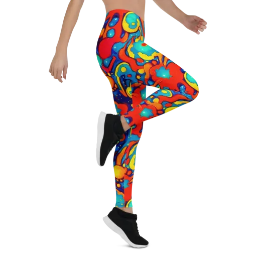 Neon Tidal Burst on a Leggings