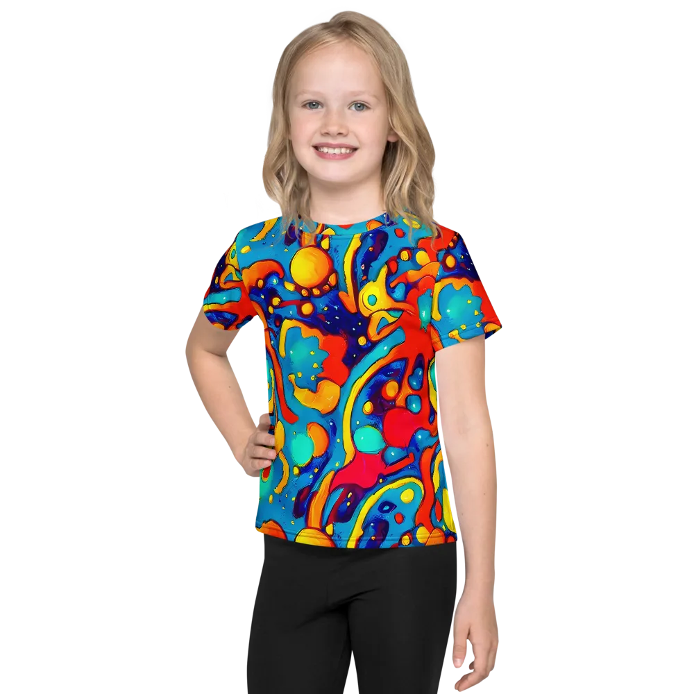 Neon Tidal Burst on Kids Crew Neck T-Shirt — Front