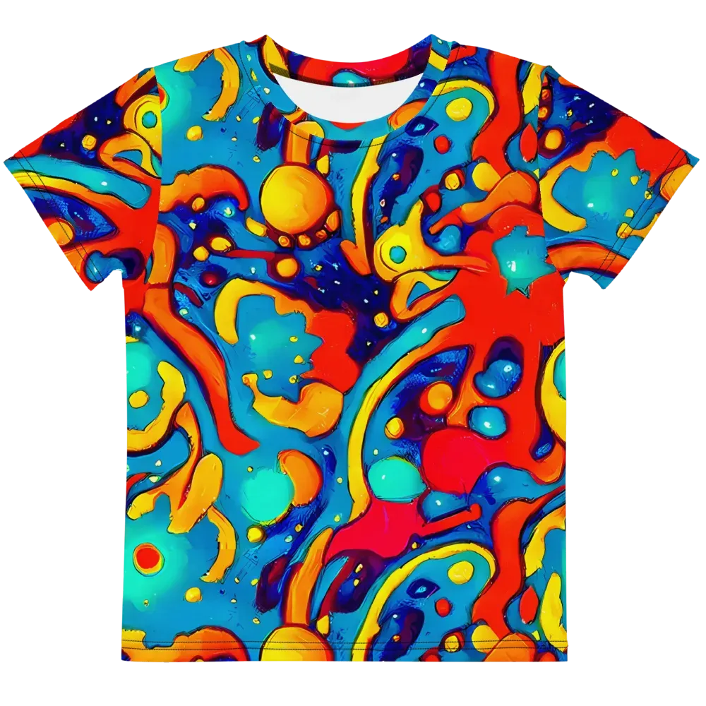Neon Tidal Burst on Kids Crew Neck T-Shirt — Front