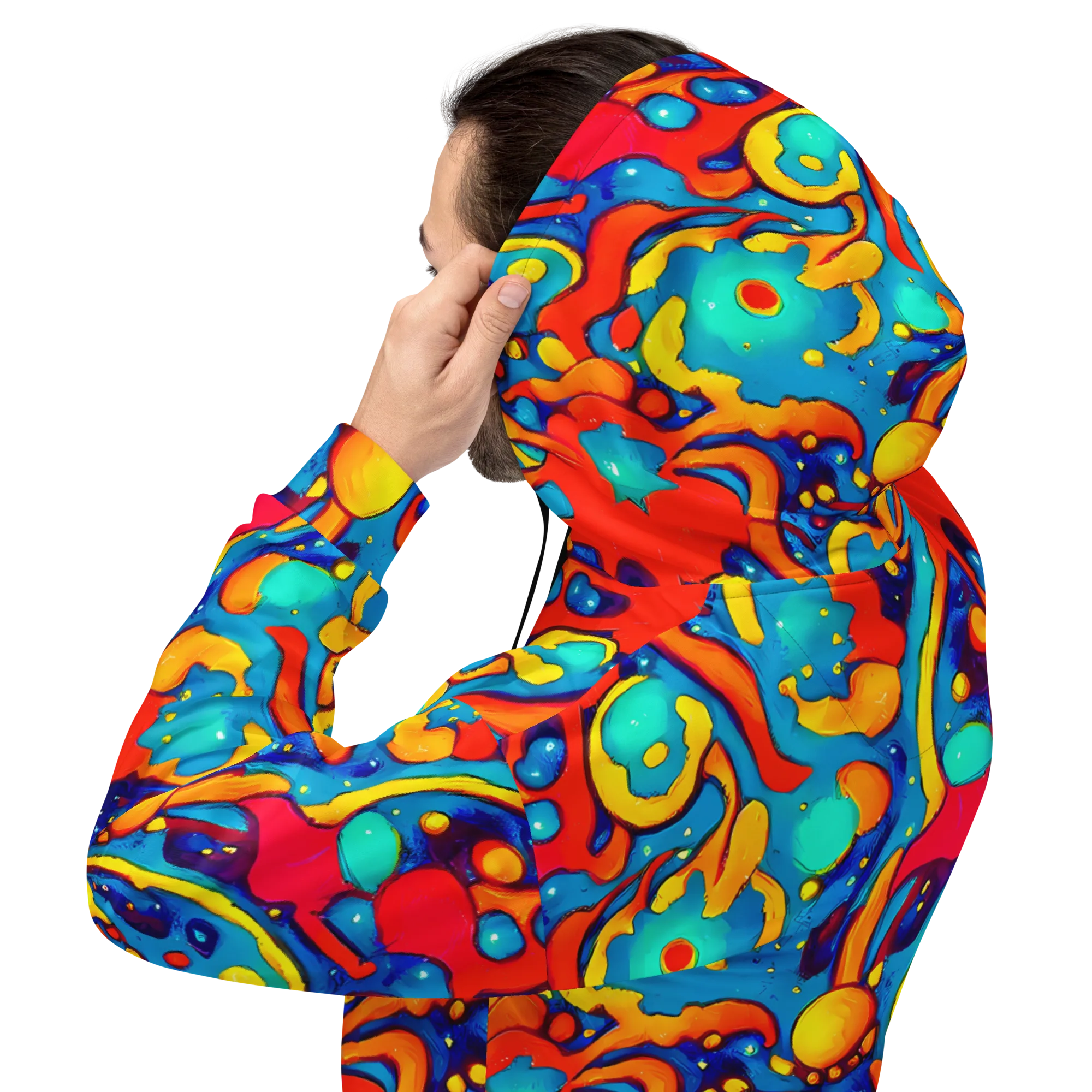Neon Tidal Burst on Hoodie — Back
