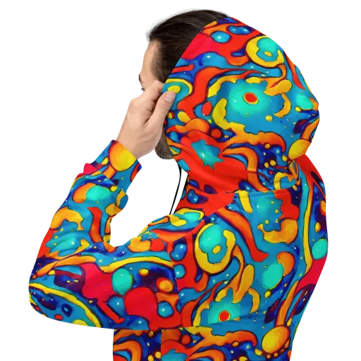 Neon Tidal Burst on a Hoodie